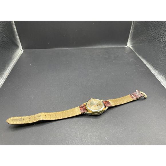 Vintage Advance Moon Phase Watch Women’s Silver And Gold Tone Brown Leather Band main image 12